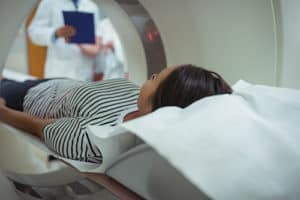 Patient getting a PET scan