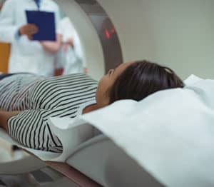 Patient getting a PET scan
